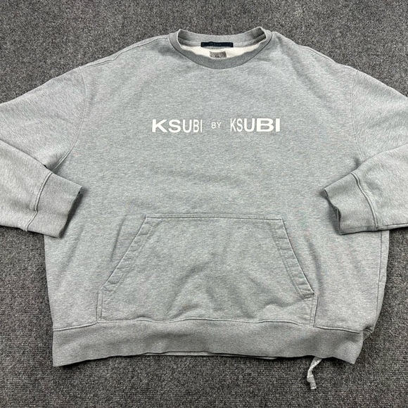 Kasubi by Kasubi Women’s Pullover Sweatshirt Kangaroo Pouch Grey Oversized - Picture 2 of 14